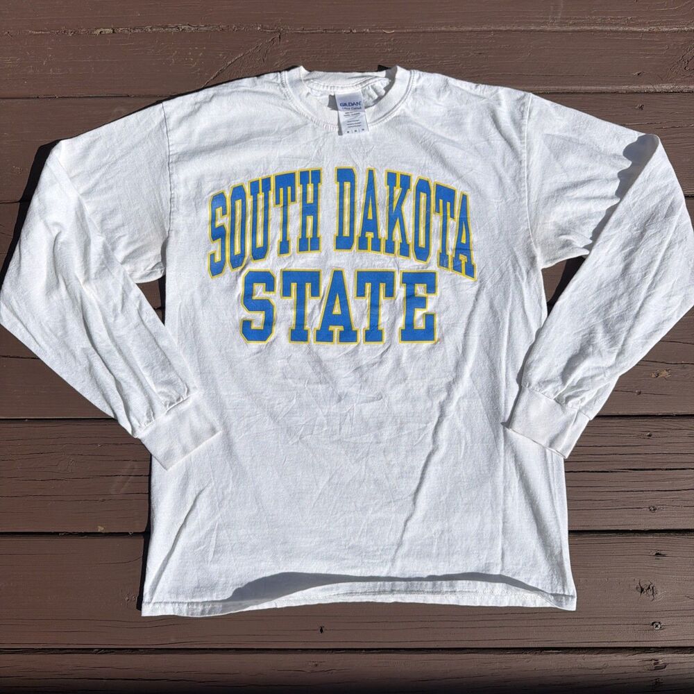 Gildan Ultra Cotton South Dakota State Jackrabbits Long Sleeve White M Shirt